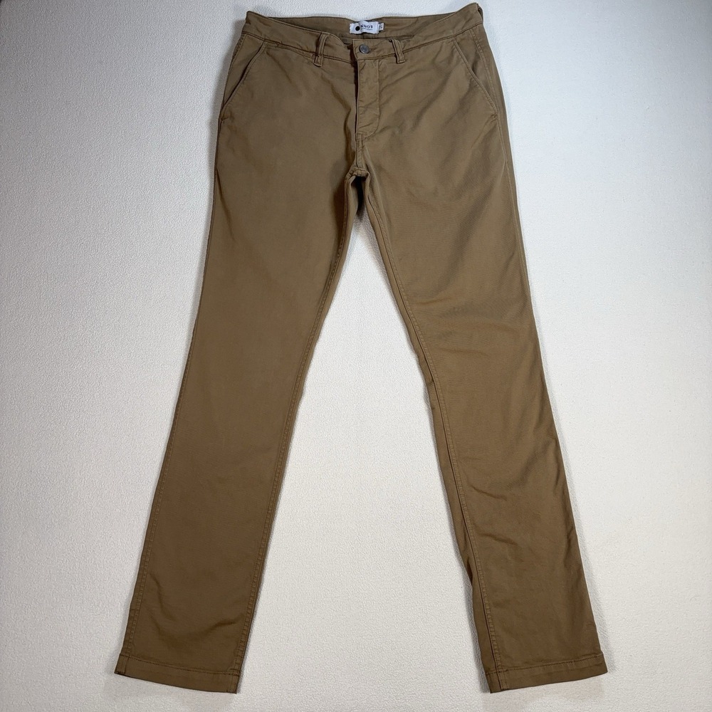 NN07 No Nationality Marco Pants Mens 31 (fits 32x32) Khaki Brown Tapered Stretch